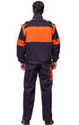 Baumwollgewebe-industrielle Arbeits-Uniformen 100% mit orange abnehmbaren Ärmeln