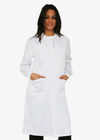 Klassisch nehmen Sie geeignete medizinische Arbeits-Uniform-weißen Laborkittel im Popelin und im Supertwill ab