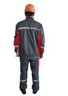 Graue/rote industrielle Arbeits-Uniform-gute Farbechtheit mit reflektierendem Band