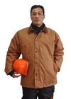Baumwollsegeltuch-Winter-Arbeits-Jacken 100% mit Kordsamt-Kragen und Messing-Reißverschluss