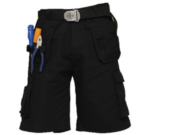 Dreifache nähende schwarze Fracht-Arbeits-kurze Hosen mit Biesen-Weisen-Pistolenhalfter-Taschen